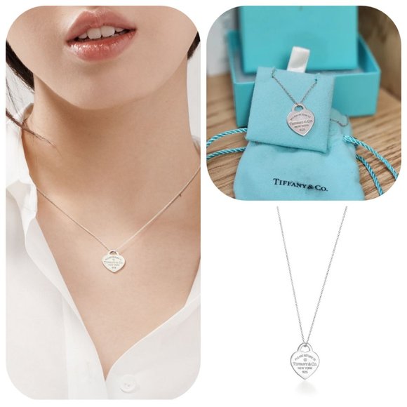Tiffany & Co. Jewelry - Authentic Return to Tiffany & Co Sterling Silver Heart Tag Charm and Chain